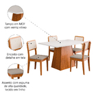 Conjunto Sala De Jantar Mesa 1,36m Trento 4 Cadeiras Santiago