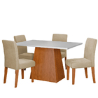 Conjunto Sala De Jantar Mesa 1,36m Trento 4 Cadeiras Trieste