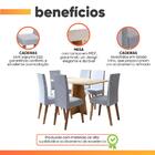 Conjunto Sala De Jantar Mesa 1,60m Moove 6 Cadeiras Linho Mil