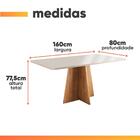 Conjunto Sala De Jantar Mesa 1,60m Moove 6 Cadeiras Linho Mil