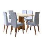 Conjunto Sala De Jantar Mesa 1,60m Moove 6 Cadeiras Linho Mil