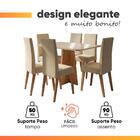 Conjunto Sala De Jantar Mesa 1,60m Moove 6 Cadeiras Linho Mil