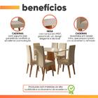 Conjunto Sala De Jantar Mesa 1,60m Moove 6 Cadeiras Linho Mil