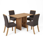 Conjunto Sala De Jantar Mesa 100 Cm 4 Cadeiras Carollina Casa