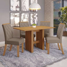 Conjunto Sala De Jantar Mesa 100 Cm 4 Cadeiras Carollina Casa