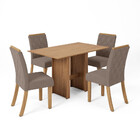 Conjunto Sala De Jantar Mesa 100 Cm 4 Cadeiras Carollina Casa
