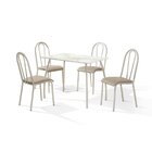 Conjunto Sala De Jantar Mesa 100x60cm Com 4 Cadeiras Flora Be