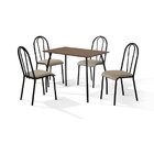 Conjunto Sala De Jantar Mesa 100x60cm Com 4 Cadeiras Flora Pr
