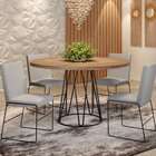 Conjunto Sala De Jantar Mesa 110cm Mdf/bp E 4 Cadeiras Dubai
