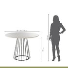 Conjunto Sala De Jantar Mesa 110cm Tampo Mdf Laqueado/vidro C