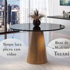 Conjunto Sala De Jantar Mesa 110x110cm Mdf/vidro Com 4 Cadeir
