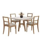 Conjunto Sala De Jantar Mesa 110x110cm Vidro Com 4 Cadeiras Á