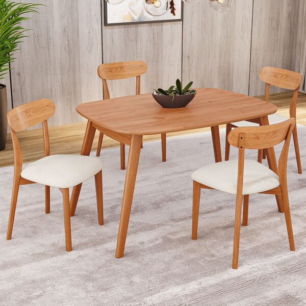 Conjunto Sala De Jantar Mesa 110x80cm Tampo Em Mdf Laminado 4