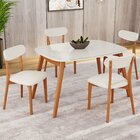 Conjunto Sala De Jantar Mesa 110x80cm Tampo Em Mdf Laqueado C