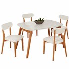 Conjunto Sala De Jantar Mesa 110x80cm Tampo Em Mdf Laqueado C