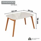 Conjunto Sala De Jantar Mesa 110x80cm Tampo Em Mdf Laqueado C