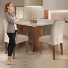 Conjunto Sala De Jantar Mesa 120cm 2 Cadeiras Caroline Cel Mó