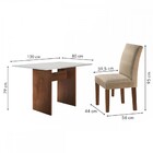 Conjunto Sala De Jantar Mesa 120cm 2 Cadeiras Caroline Cel Mó