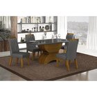 Conjunto Sala De Jantar Mesa 120cm 4 Cadeiras Atenas Leifer F