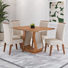 Conjunto Sala De Jantar Mesa 120cm Cabernet  E 4 Cadeiras Cri
