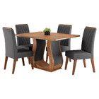 Conjunto Sala De Jantar Mesa 120cm Cabernet  E 4 Cadeiras Cri