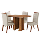 Conjunto Sala De Jantar Mesa 120cm Franc E 6 Cadeiras Cristal