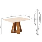 Conjunto Sala De Jantar Mesa 120cm Tampo De Vidro/mdf Kiara C