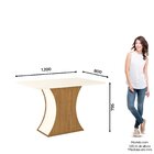 Conjunto Sala De Jantar Mesa 120cm Tampo Mdf Canto Reto Com 4