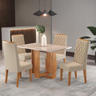 Conjunto Sala De Jantar Mesa 120cm Zinco 4 Cadeiras Iza Viero