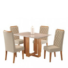 Conjunto Sala De Jantar Mesa 120cm Zinco 4 Cadeiras Iza Viero