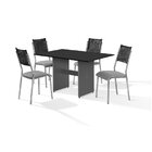 Conjunto Sala De Jantar Mesa 120x80cm Com 4 Cadeiras Donna Cr