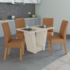 Conjunto Sala De Jantar Mesa 120x80cm Tampo Mdf 4 Cadeiras Ap