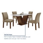Conjunto Sala De Jantar Mesa 120x80cm Tampo Mdf Com 4 Cadeira
