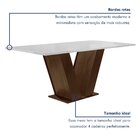 Conjunto Sala De Jantar Mesa 120x80cm Tampo Mdf Com 4 Cadeira
