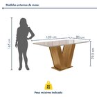 Conjunto Sala De Jantar Mesa 120x80cm Tampo Mdf Com 4 Cadeira