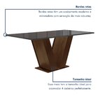 Conjunto Sala De Jantar Mesa 120x80cm Tampo Mdf/vidro Com 4 C