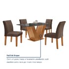Conjunto Sala De Jantar Mesa 120x80cm Tampo Mdf/vidro Com 4 C