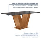 Conjunto Sala De Jantar Mesa 120x80cm Tampo Mdf/vidro Com 4 C
