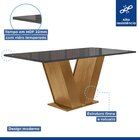 Conjunto Sala De Jantar Mesa 120x80cm Tampo Mdf/vidro Com 4 C