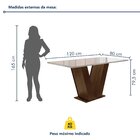 Conjunto Sala De Jantar Mesa 120x80cm Tampo Mdf/vidro Com 4 C