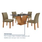 Conjunto Sala De Jantar Mesa 120x80cm Tampo Mdf/vidro Com 4 C