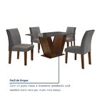 Conjunto Sala De Jantar Mesa 120x80cm Tampo Mdf/vidro Com 4 C