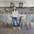 Conjunto Sala De Jantar Mesa 120x80cm Tampo Vidro/mdf Com 4 C