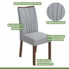 Conjunto Sala De Jantar Mesa 120x80cm Tampo Vidro/mdf Com 4 C