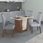 Conjunto Sala De Jantar Mesa 120x80cm Tampo Vidro/mdf Com 4 C