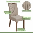 Conjunto Sala De Jantar Mesa 120x80cm Tampo Vidro/mdf Com 4 C