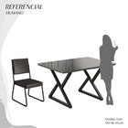 Conjunto Sala De Jantar Mesa 120x90cm Base Império Tampo Mdf