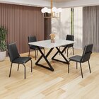 Conjunto Sala De Jantar Mesa 120x90cm Base Império Tampo Mdf