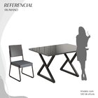 Conjunto Sala De Jantar Mesa 120x90cm Base Império Tampo Mdf