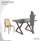 Conjunto Sala De Jantar Mesa 120x90cm Base Império Tampo Mdf